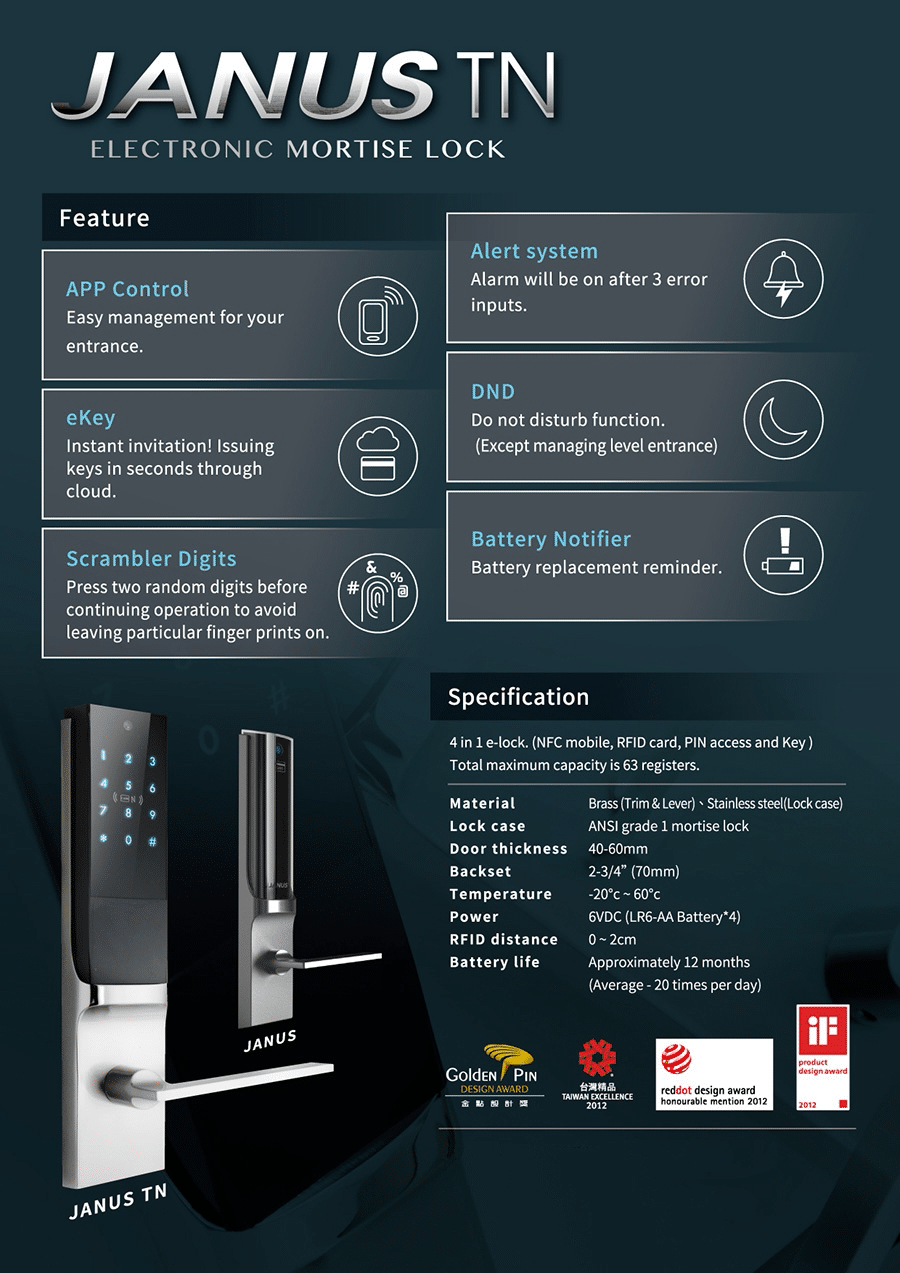 D300-X7150 - Keyless Entry Door Lock with App